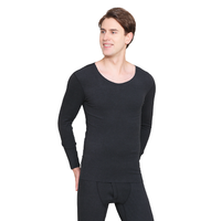 Nan ji ren 南极人 男士秋衣秋裤套装 NJR10071548DQFQDQ 黑藏青 3XL