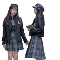 风与熏JK制服馆 熏风女子 JK制服 西式制服 女士西服外套 短款 黑色 L