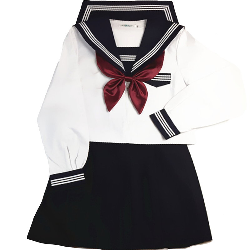 何仔不是JK 浓绀 JK制服 水手服 女士中间服上衣 奶白/绀色 M