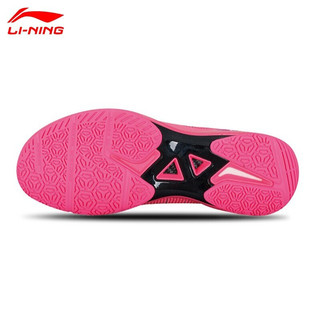 李宁（LI-NING）雷霆羽毛球鞋比赛专业运动鞋男款䨻beng科技碳纤维稳定高弹轻质耐磨谌龙同款 AYAR037-1 荧光果粉 43.5