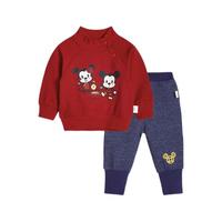 Disney baby 213T1291 儿童卫衣套装 中国红+深蓝 110cm