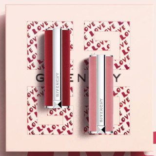 GIVENCHY 纪梵希 高定香榭唇膏礼盒装 (红丝绒#N37 3.4g+粉丝绒#N27 3.4g)