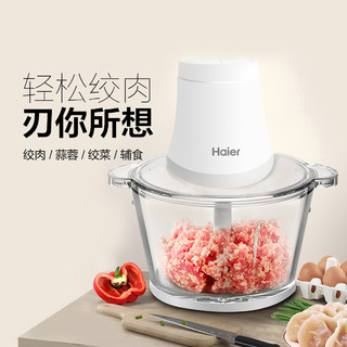 Haier 海尔 绞肉机家用电动小型多功能打肉馅蒜蓉碎菜料理机辅食搅拌机