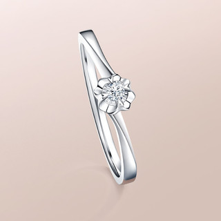 Darry Ring BELIEVE系列 WJ0100 女士雪吻18K白金钻石戒指 10分 SI1 H