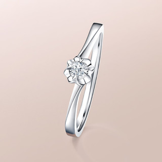 Darry Ring BELIEVE系列 WJ0100 女士雪吻18K白金钻石戒指 10分 SI1 H