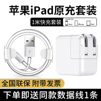 Apple 苹果 充电器ipad套装12平板快充13插头air2充电线Pro mini5 8 X 11 6尊匠厡装 【ios快充版套装】12w充电头+快充数据线1米