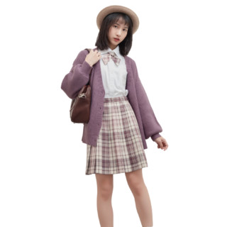 呱の制服馆 葡萄味的华夫饼 JK制服 女士格裙 紫色 42cm M