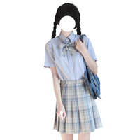 呱の制服馆 白桃 JK制服 女士格裙 蓝色 42cm XS