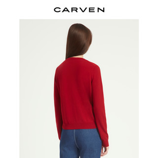 CARVEN 卡纷 新年系列CARVEN卡纷22春夏新品全羊绒红色老虎针织衫