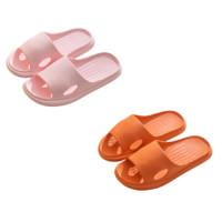 惠夫人 男女款防滑浴室拖鞋 粉色+桔色 36-37+36-37