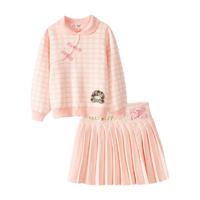 Hello Kitty 凯蒂猫 K155022 女童半身裙套装 桃花粉色 140cm