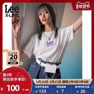 Lee XLINE 21新品舒适男友版型多色印花短袖T恤女潮L439104LE
