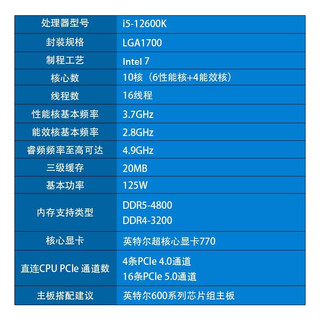 第12代英特尔i5-12600K\/KF CPU处理器 + 华硕 Z690系列主板CPU套装 PRIME Z690-P D4 12代 i5 12600KF升12700K