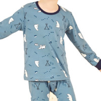 Nan ji ren 南极人 NMT20T501 男童圆领棉毛套装 北极熊款 蓝色 130cm