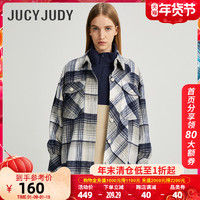 JUCY JUDY JucyJudy2021新款格子衬衫女设计感复古港味百搭外穿上衣JVWS927B