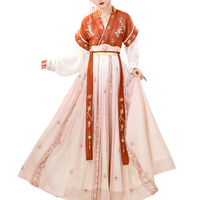 YU SHU 玉术 汉服 一览芳华 女士唐褙子圆领衫齐腰褶裙 056 胭脂红 S