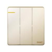 CHNT 正泰 NEW6-W00502 三开单控开关 香槟金