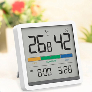 小米生态米物静享温湿度计时钟家用室内婴儿房办公室桌面干湿度计电子温湿度表温度计 米物静享温湿度时钟