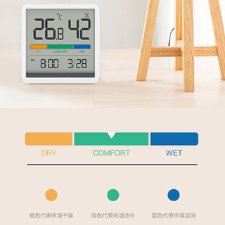 小米生态米物静享温湿度计时钟家用室内婴儿房办公室桌面干湿度计电子温湿度表温度计 米物静享温湿度时钟