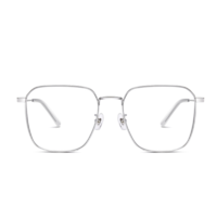 直播专享：LOHO LH025004 冰晶银色合金板材眼镜框+蓝舒系列 1.60折射率 防蓝光镜片
