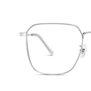 LOHO LH025004 冰晶银色合金板材眼镜框+蓝舒系列 1.60折射率 防蓝光镜片