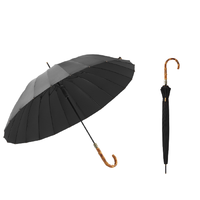 obsu 24骨直杆晴雨伞 黑色