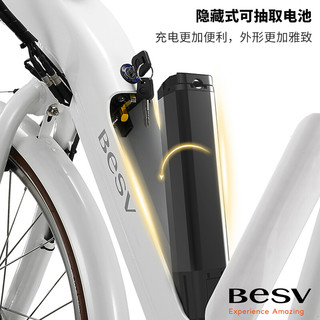 BESV高端助力电动自行车锂电池代步亲子带娃电动车CF1 LENA助力续航约60公里进口电芯 豪华版深蓝色