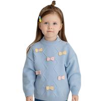 Annil 安奈儿 TG144520 女童中领针织衫 新生蓝 90cm