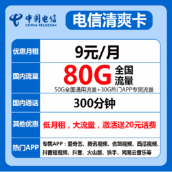 CHINA TELECOM 中国电信 手机卡通用 不限量流量卡