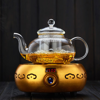 美斯尼 耐热玻璃茶壶泡茶壶花茶壶 加厚玻璃茶具带过滤  可明火加热 升级款900ml