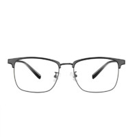 JingPro 镜邦 98180 亮光黑色合金金属眼镜框+1.56折射率 防蓝光镜片