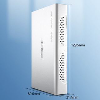 DATABUS 存储巴士 移动硬盘盒TypeC 2.5英寸SATA外接盒适用15mm厚盘元谷C260 银色 USB3.1