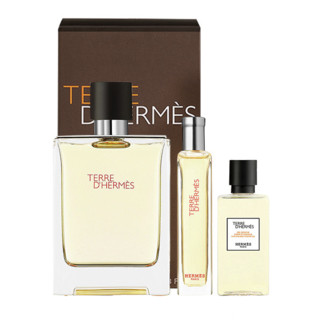 HERMÈS 爱马仕 男士香水礼盒装 (大地EDT100ml+15ml+沐浴露40ml)