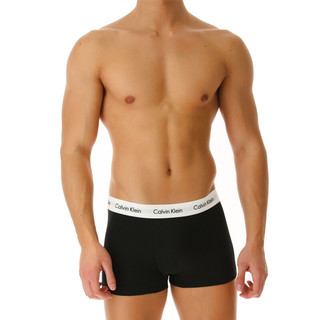 卡尔文·克莱 Calvin Klein 男士平角内裤套装 U2664G-001 3条装 黑色 S