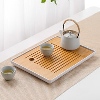 KAWASIMAYA 川岛屋 日式茶盘家用功夫茶具托盘小型茶海茶台一人用长方形沥水盘