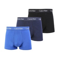 卡尔文·克莱 Calvin Klein 男士平角内裤套装 U2664G-I03 3条装(黑色+深蓝+蓝色) XL