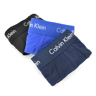 卡尔文·克莱 Calvin Klein 男士平角内裤套装 U2664G-I03 3条装(黑色+深蓝+蓝色) M