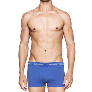 卡尔文·克莱 Calvin Klein 男士平角内裤套装 U2664G-I03 3条装(黑色+深蓝+蓝色) L