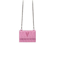 VERSACE 范思哲 Virtus系列 女士绗缝NAPLAK链式卡包 DP3H977V-DNAPLT 粉色 迷你