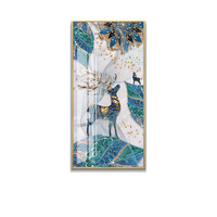 ofa 欧发《福禄吉祥》50x100cm 油画布 布艺金色框