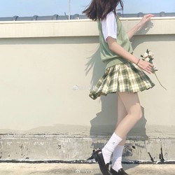 水果糖JK制服屋 jk制服 抹茶威化 夏季绿清新格裙