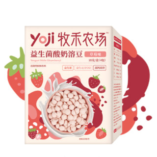 YOJI 牧禾农场 益生菌酸奶溶豆 草莓味 18g*3盒