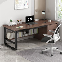 木匠印记 A44 家用电脑桌+转椅 深胡桃色 140cm