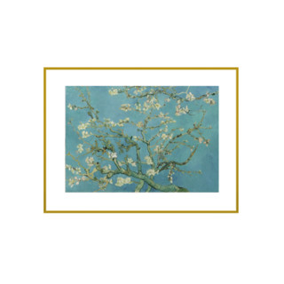 买买艺术 梵高《开花的巴旦杏树》50x65cm 金色框 手工装裱