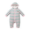 艾贝小熊 IBEY-2065 婴儿连帽连体衣 绿粉条纹 59cm