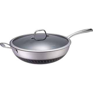 Momscook 慕厨 JA3209GL-NS 炒锅(32cm、不粘、有涂层、304不锈钢)