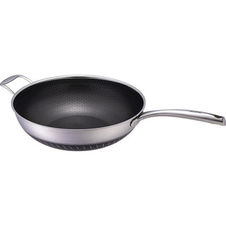 Momscook 慕厨 JA3209GL-NS 炒锅(32cm、不粘、有涂层、304不锈钢)