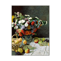 上品印画 克劳德·莫奈 Claude Monet《静物》30x40cm 1869 油画布 细边金色框