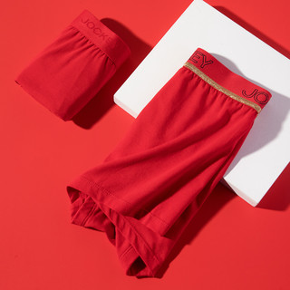 2条装纯棉男士新年红内裤平角