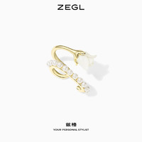 ZENGLIU 设计师白月光与白玫瑰耳骨夹耳环女无耳洞耳夹高级感轻奢耳饰